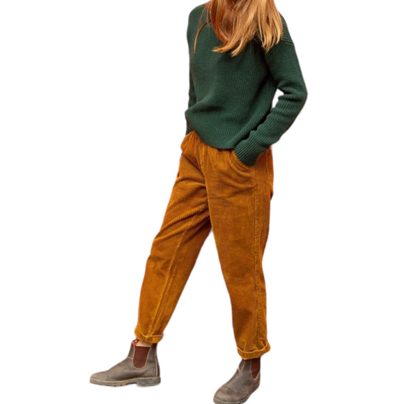 Toad & Co Del Rey Pull On Corduroy Pants Small Elastic Waist Husk Brown Relaxed - Picture 1 of 16